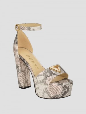 Guess Seton Embossed Heels Bej | GUESS-SN29809