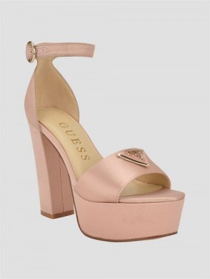 Guess Seton Satin Platform Heels Roz | GUESS-SN29848