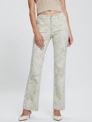 Guess Sexy Faux-Suede Bootcut Pants Bej | GUESS-SN28315