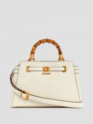 Guess Sibel Bamboo Handle Satchel Albi | GUESS-SN29330