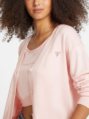 Guess Silk and Wool-Blend Mini Triangle Cardigan Roz | GUESS-SN27416