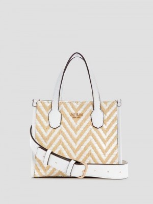 Guess Silvana Chevron Mini Tote Albi | GUESS-SN28926