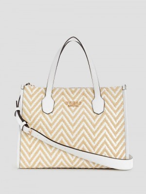 Guess Silvana Chevron Tote Albi | GUESS-SN29421