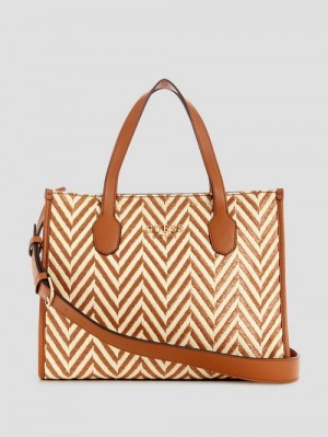 Guess Silvana Chevron Tote Maro | GUESS-SN28864