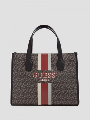 Guess Silvana G Cube Tote Negrii | GUESS-SN29430