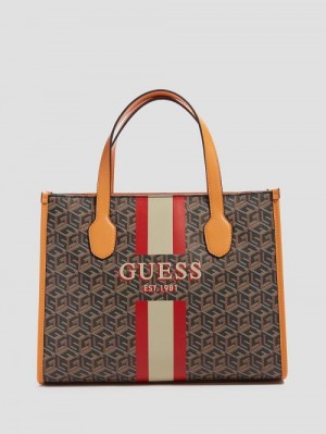 Guess Silvana G Cube Tote Negrii | GUESS-SN29461