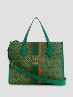 Guess Silvana G Cube Tote Verzi | GUESS-SN29382