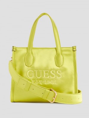 Guess Silvana Satin Mini Tote Galbeni | GUESS-SN28932