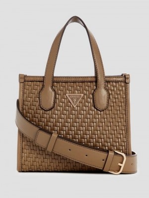 Guess Silvana Woven Mini Tote Maro | GUESS-SN29021