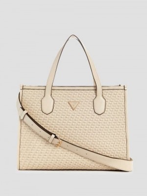Guess Silvana Woven Tote Albi | GUESS-SN29465