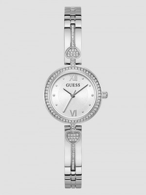 Guess Silver-Tone Analog Watch Argintii | GUESS-SN30027