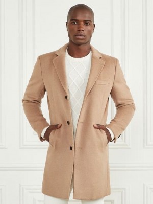 Guess Single Breasted Wool-Blend Coat Bej | GUESS-SN30743