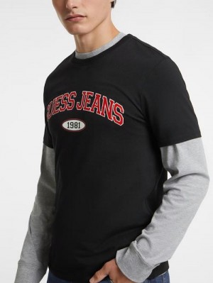 Guess Slim 1981 Tee Negrii | GUESS-SN30563
