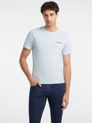 Guess Slim American Tradition Tee Albastri | GUESS-SN30501