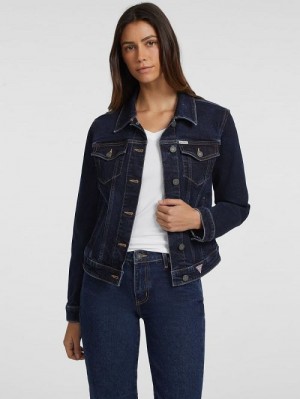 Guess Slim Denim Trucker Jacket Albastri | GUESS-SN26703