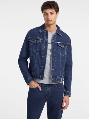 Guess Slim Denim Trucker Jacket Albastri | GUESS-SN30831