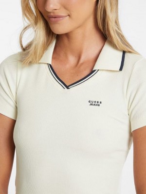 Guess Slim Embroidered Logo Polo Albi | GUESS-SN27309