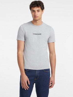 Guess Slim Embroidered Logo Tee Gri | GUESS-SN30575