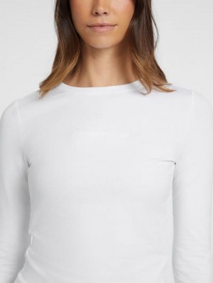 Guess Slim Embroidered Long-Sleeve Tee Albi | GUESS-SN27575
