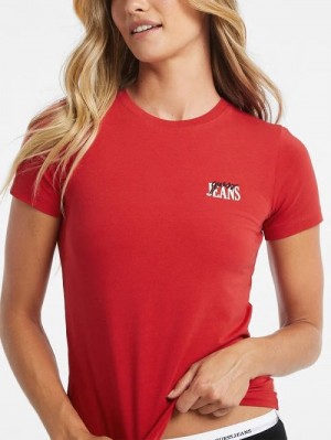 Guess Slim Logo Tee Rosii | GUESS-SN27325
