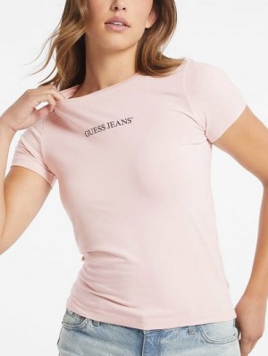 Guess Slim Logo Tee Roz | GUESS-SN27243