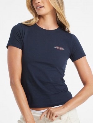 Guess Slim Mini American Tradition Tee Albastri | GUESS-SN27264