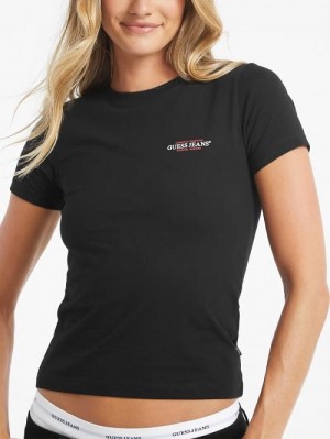 Guess Slim Mini American Tradition Tee Negrii | GUESS-SN27319