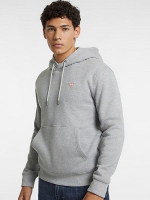 Guess Slim Mini Triangle Hoodie Gri | GUESS-SN30983