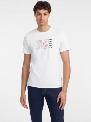 Guess Slim Outlined Logo Tee Albi | GUESS-SN30499