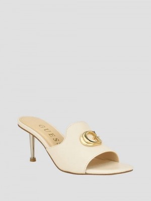 Guess Snapps G Kitten Mules Albi | GUESS-SN29867