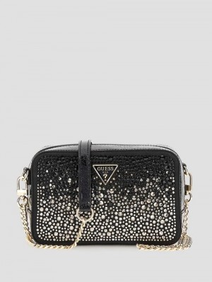 Guess Sofia Crystal Mini Crossbody Negrii | GUESS-SN28820