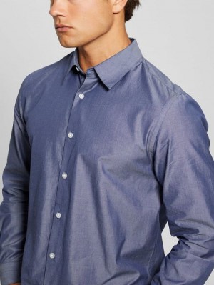 Guess Soft Chambray Shirt Albastri | GUESS-SN31096