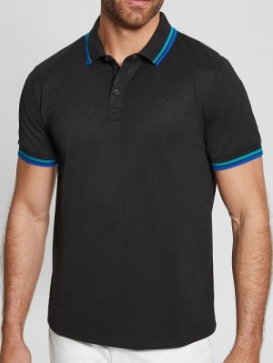 Guess Sports Pique Polo Negrii | GUESS-SN31177