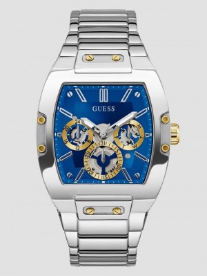 Guess Square Silver-Tone Multifunction Watch Argintii | GUESS-SN31668