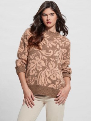 Guess Staci Floral Sweater Maro | GUESS-SN27294