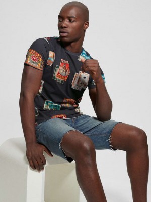 Guess Stamp Collection Tee Negrii | GUESS-SN30533