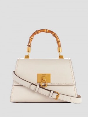 Guess Stephi Bamboo Handle Mini Satchel Albi | GUESS-SN29301