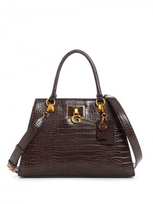 Guess Stephi Croc Girlfriend Satchel Maro | GUESS-SN29241