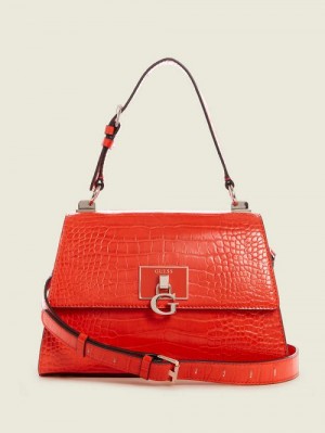 Guess Stephi Top-Handle Flap Bag Portocalii | GUESS-SN29223