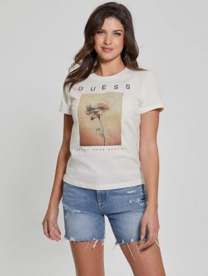 Guess Strass Picture Tee Albi | GUESS-SN27614