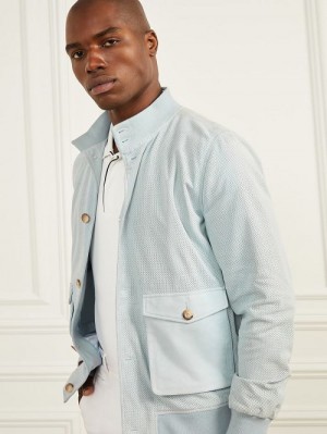 Guess Suede Flight Jacket Albastri | GUESS-SN30800