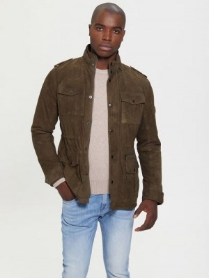 Guess Suede Utility Jacket Gri | GUESS-SN30837