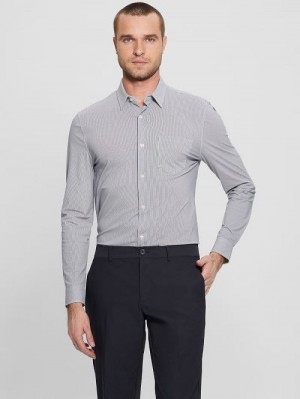Guess Sunset Tech-Stretch Shirt Negrii Albi | GUESS-SN31095