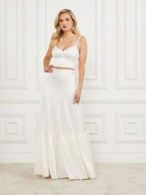 Guess Susanne Satin Maxi Skirt Albi | GUESS-SN28146