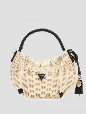 Guess Sveiney Straw Mini Shoulder Bag Negrii | GUESS-SN28961
