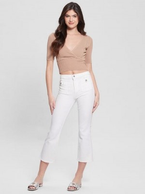 Guess Tahlia Kick Jeans Albi | GUESS-SN26490