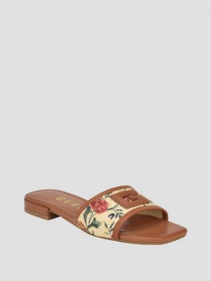 Guess Tampa II Floral Slides Bej | GUESS-SN29587