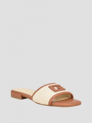 Guess Tampa Signature G Sandals Bej | GUESS-SN29590