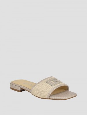 Guess Tampa Signature G Sandals Bej | GUESS-SN29633