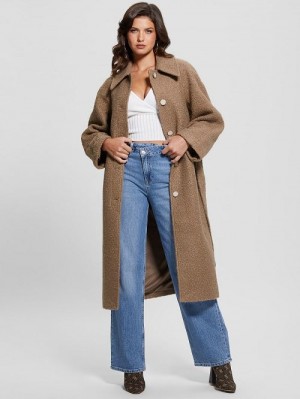 Guess Terry Belted Teddy Coat Bej | GUESS-SN27960